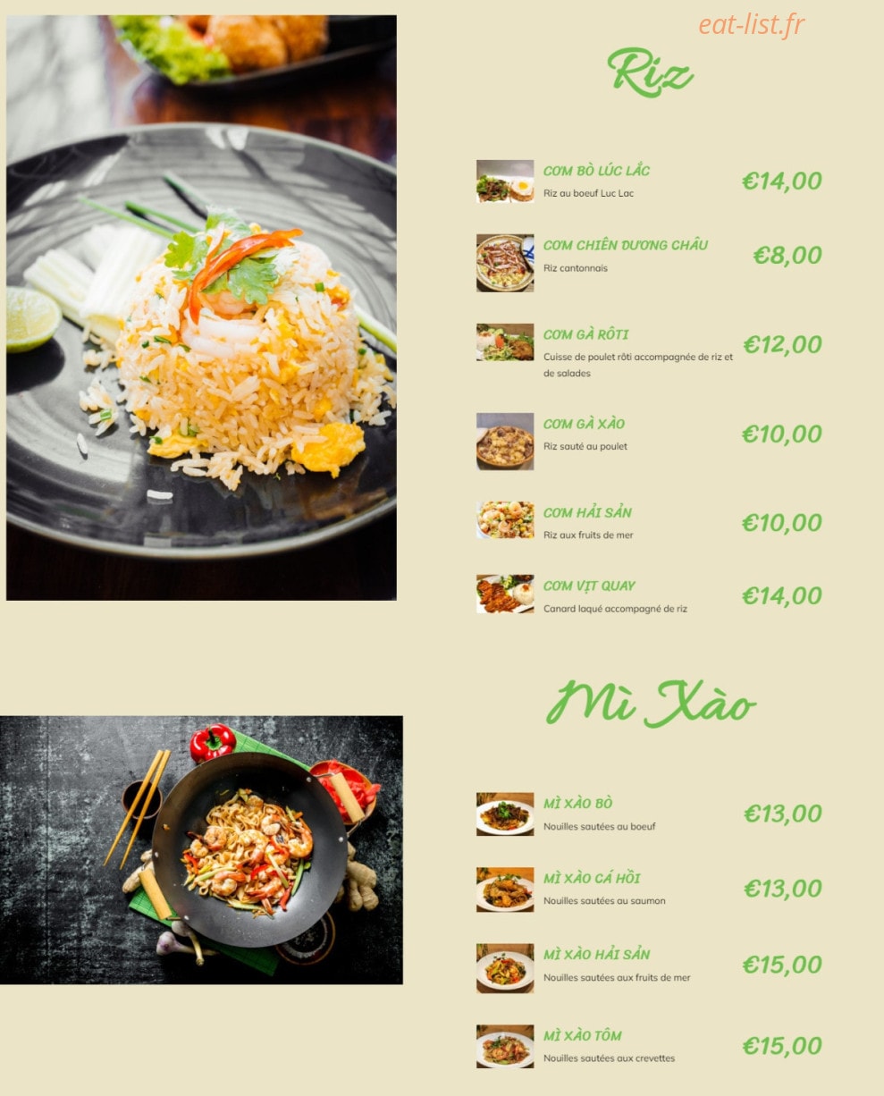 Pho Vietnam — carte page 4