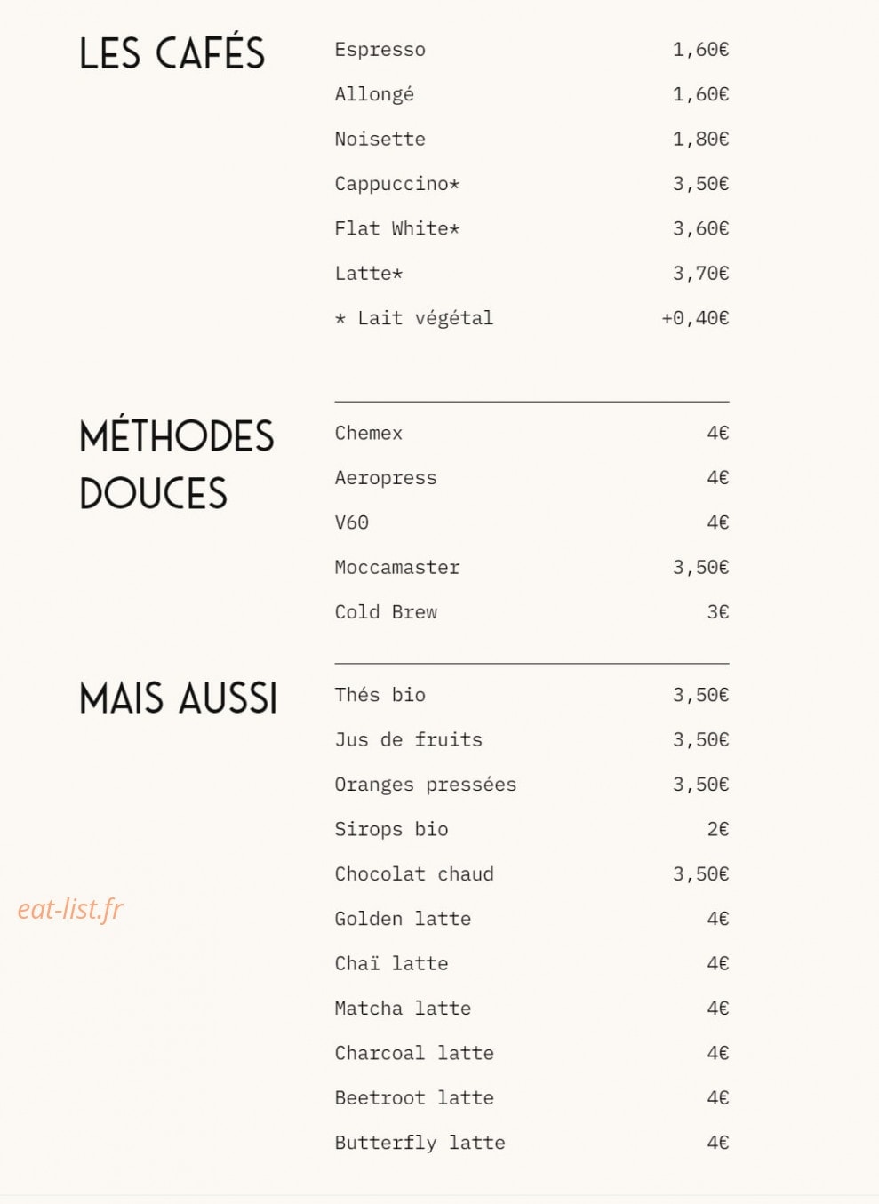Brûlerie Möka — carte page 1