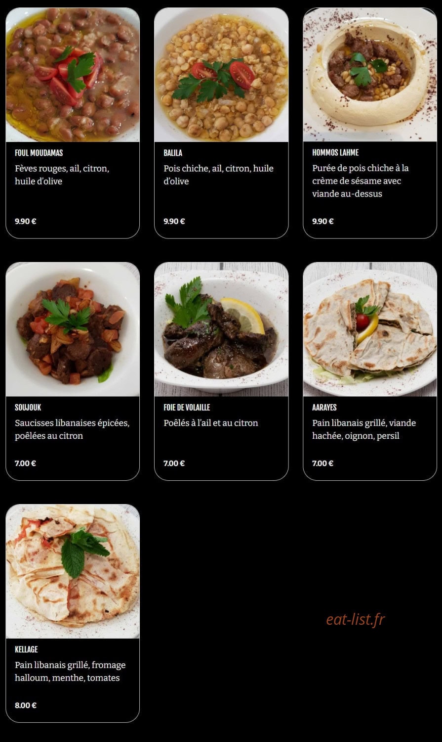 Chez Marwan — carte page 3