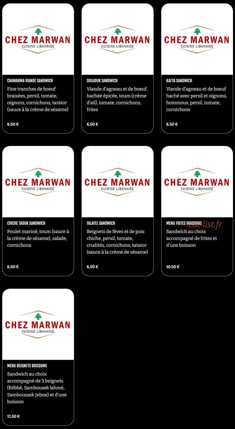 Chez Marwan — carte page 6