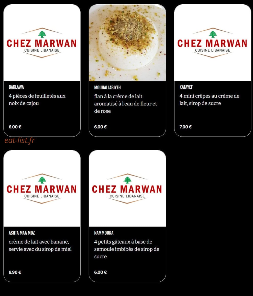 Chez Marwan — carte page 7