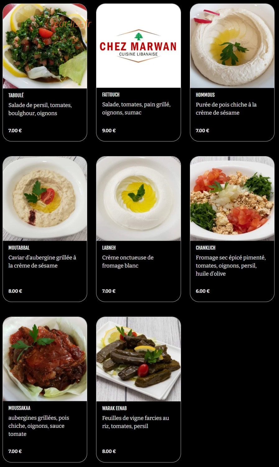 Chez Marwan — carte page 4