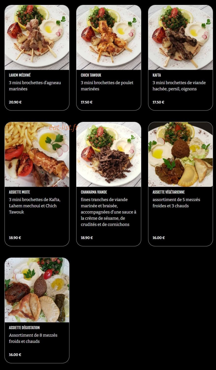 Chez Marwan — carte page 1