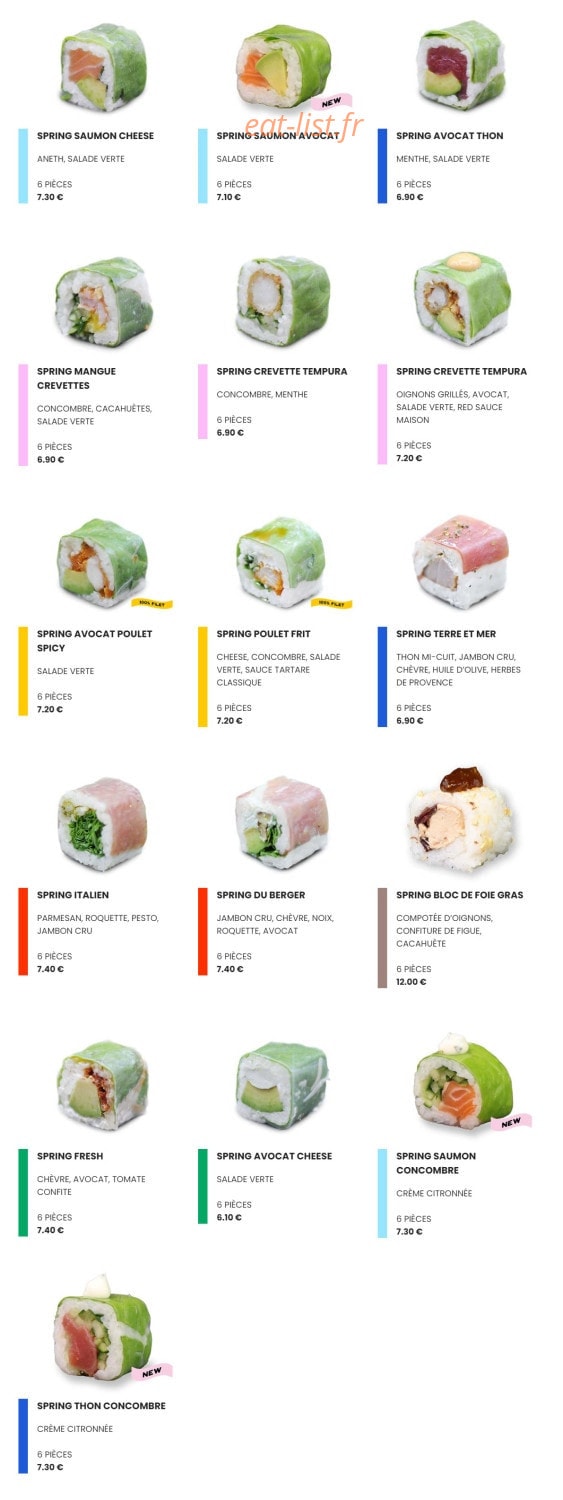 Easy Sushi — carte page 8