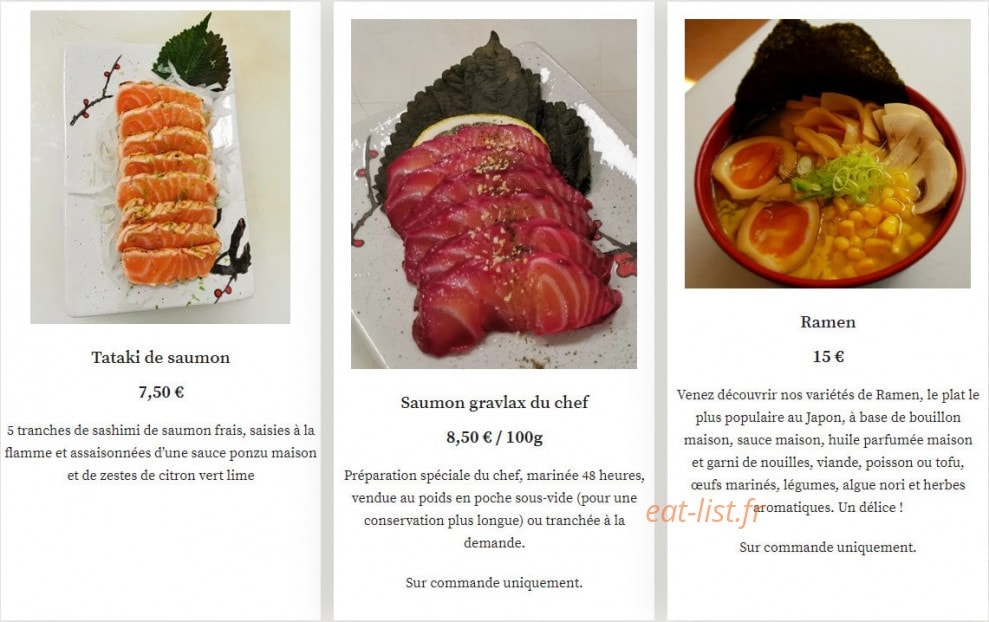 Itamae — carte page 3