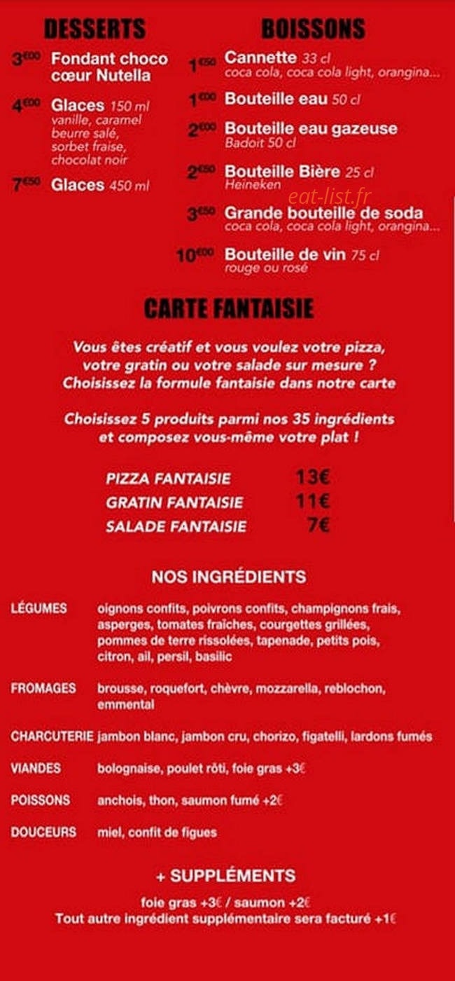 La Casa Del Pizza — carte page 2