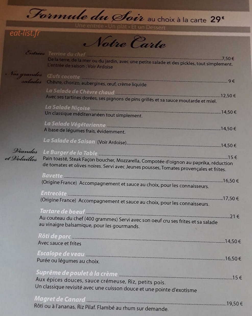 La Table de Chave — carte page 1
