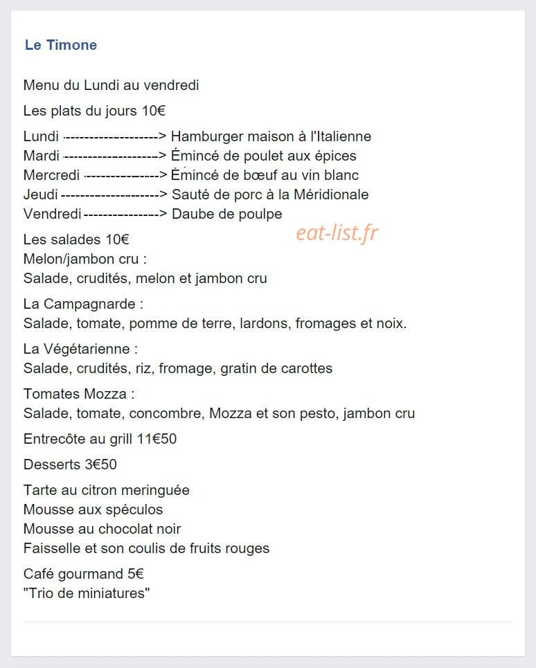 Le Timone — carte page 1