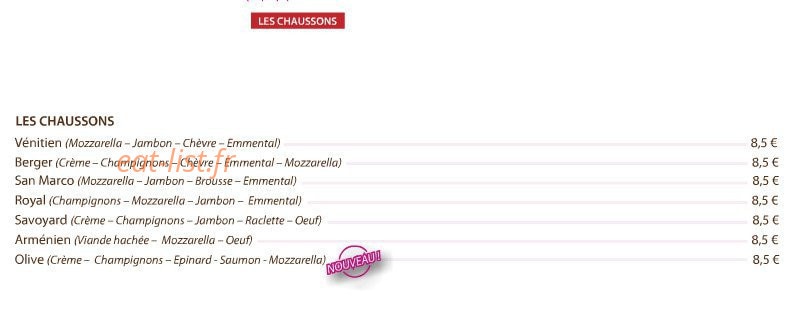 Le Venitien — carte page 3