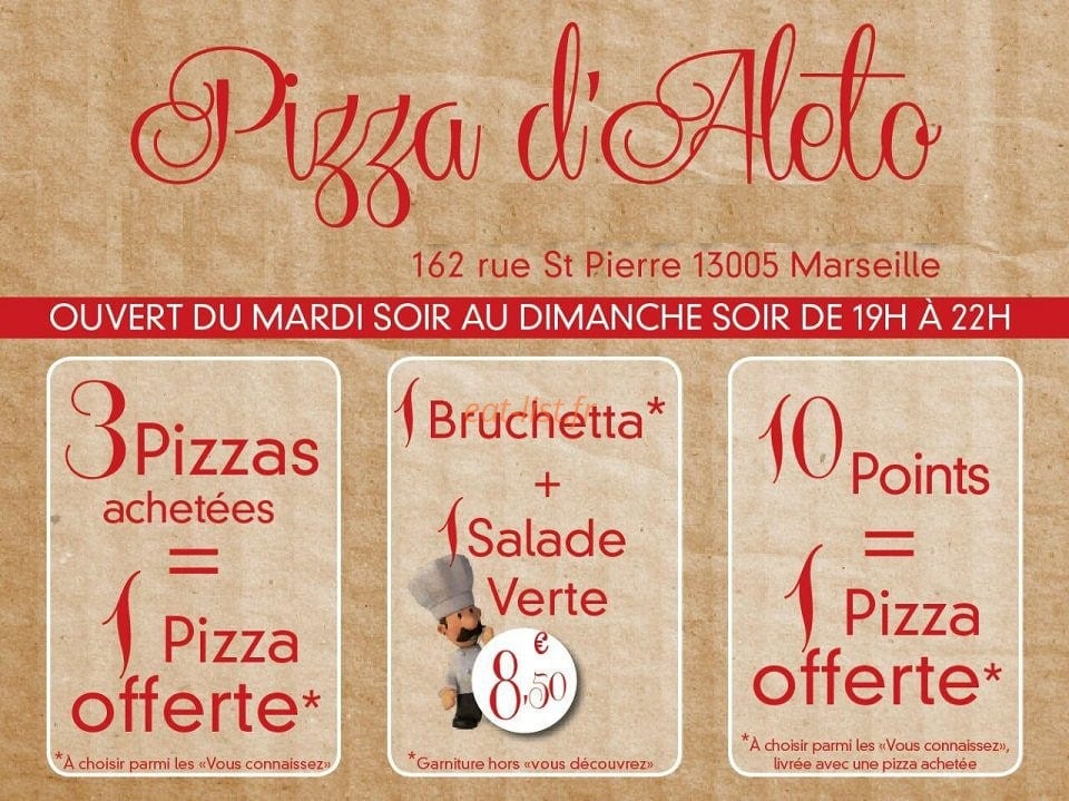 Pizza d'Aleto — carte page 1