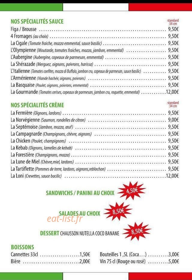 Pizza Loni — carte page 2