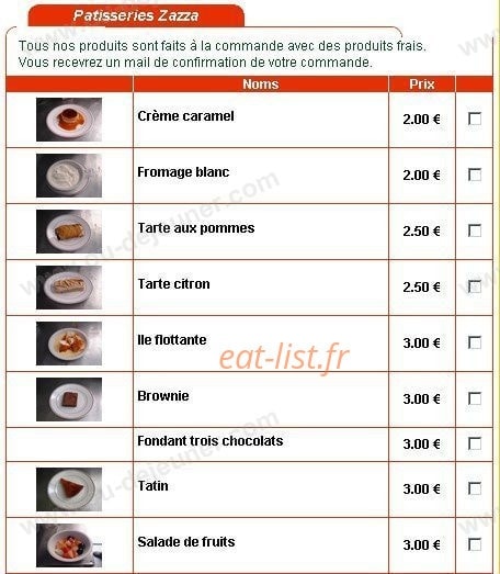 Pizza zazza — carte page 8