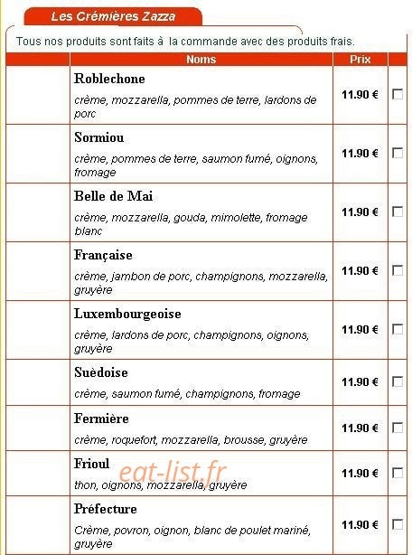 Pizza zazza — carte page 3