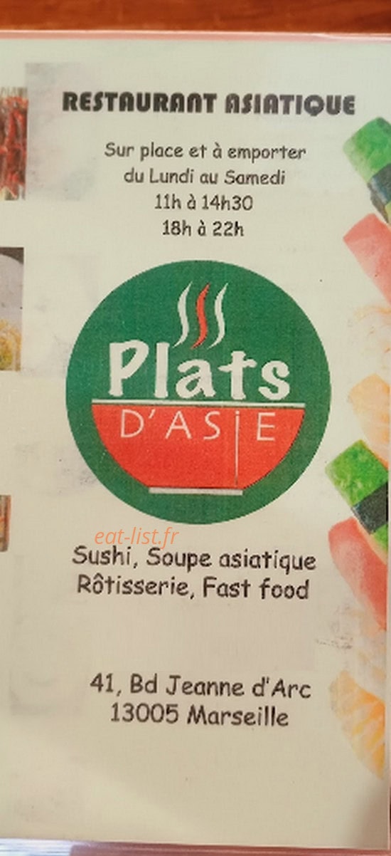 Plats d'Asie — carte page 1
