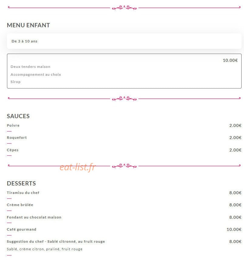 Restaurant le medusa — carte page 3