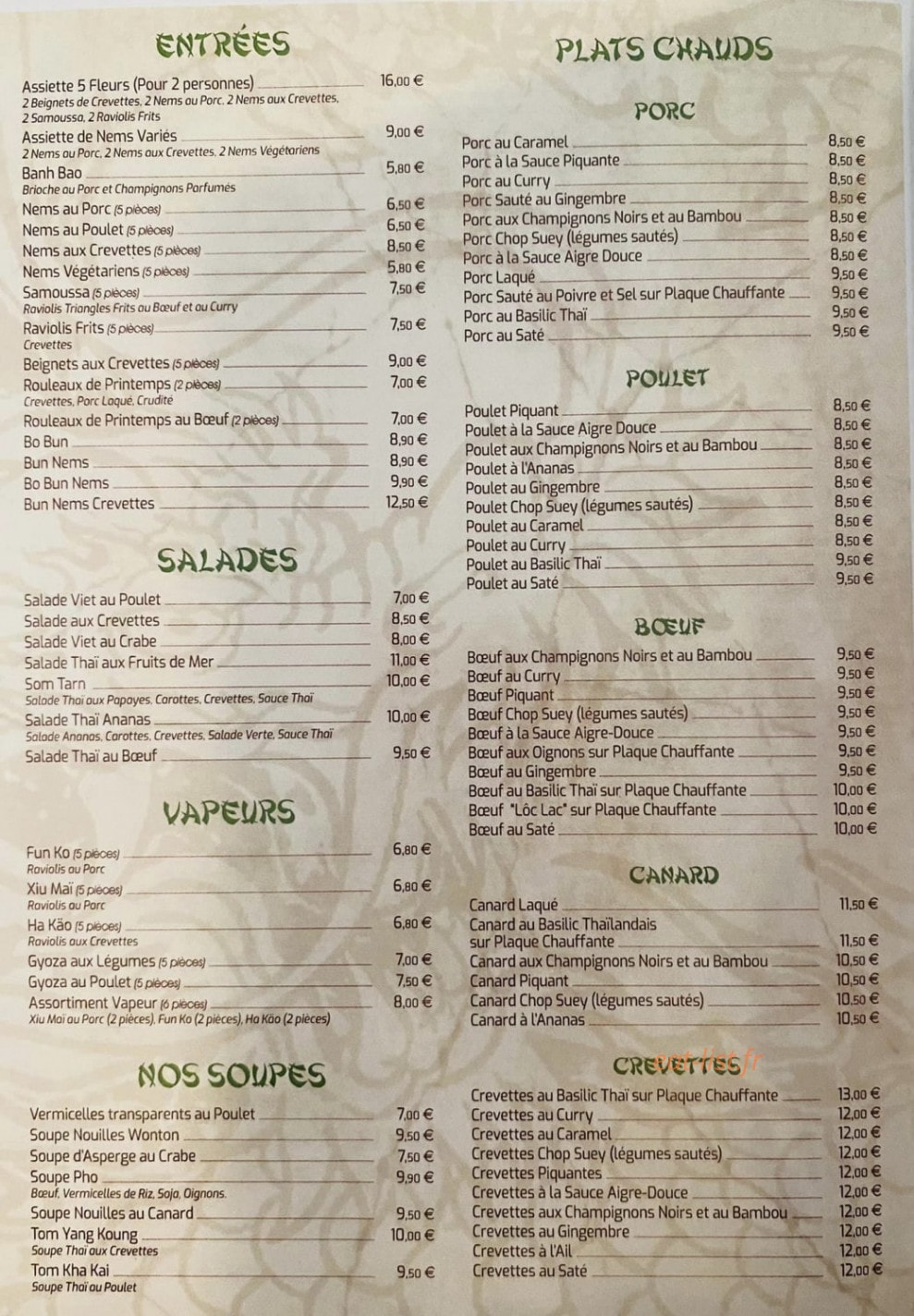 Au Viet Thai — carte page 1