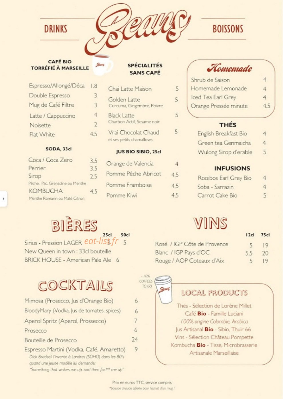 Beans Marseille — carte page 2