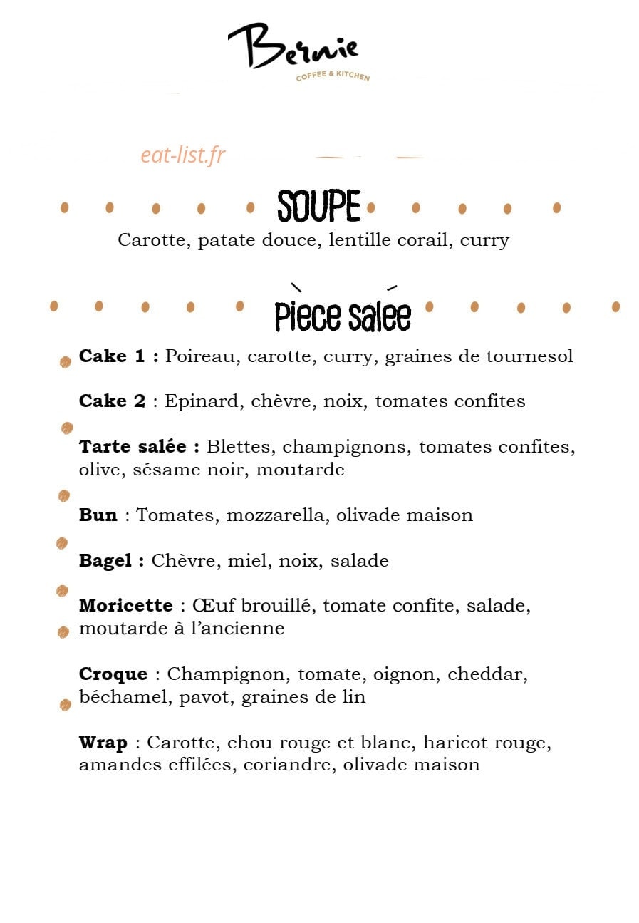 Bernie Coffee — carte page 2