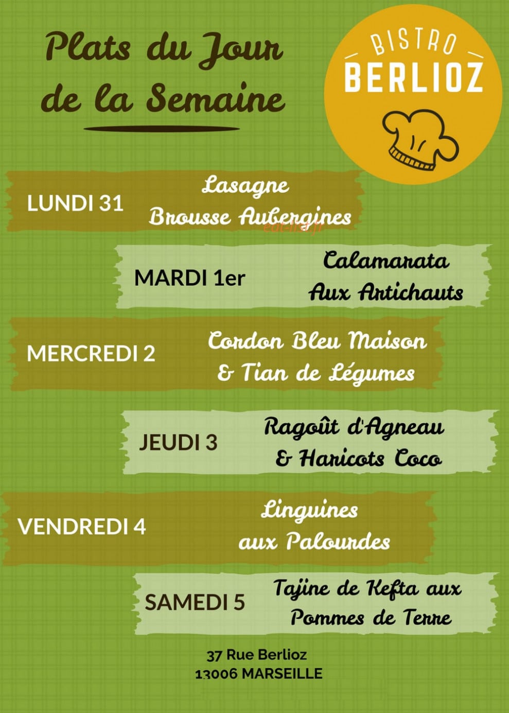Bistro Berlioz — carte page 1