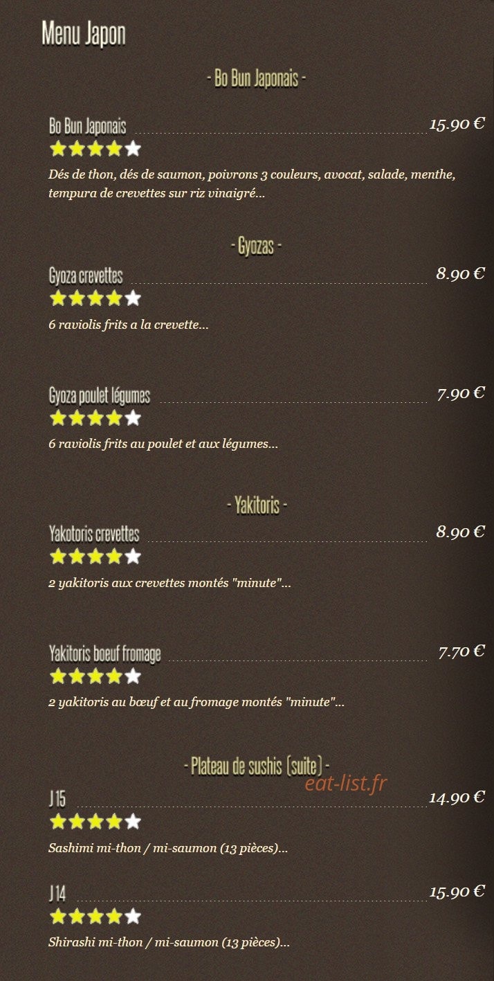 Bistrot Asiatique — carte page 5