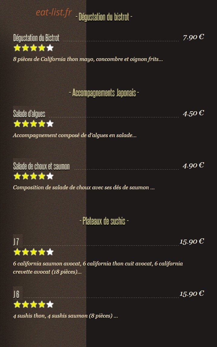 Bistrot Asiatique — carte page 6