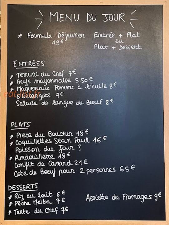 Bistrot Chez Toto — carte page 1