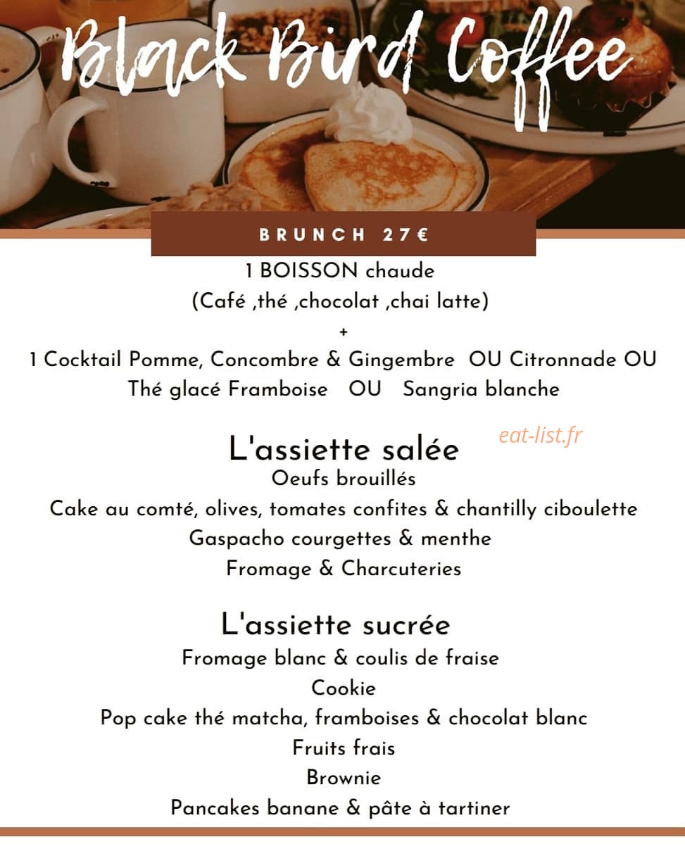 Black Bird Coffee — carte page 1