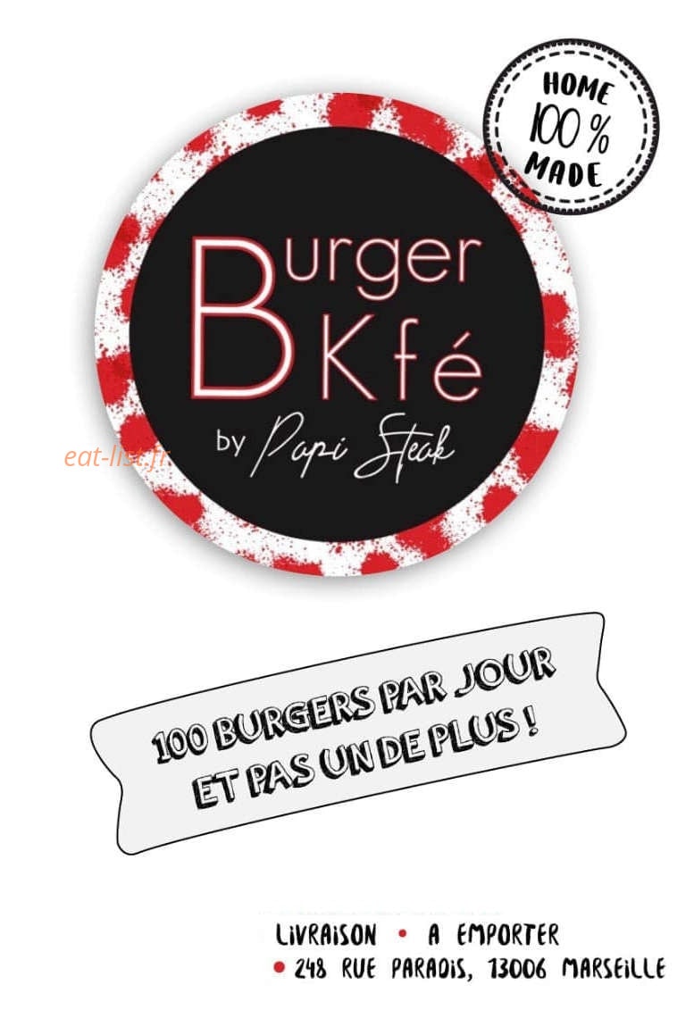 Burger Kfé — carte page 1