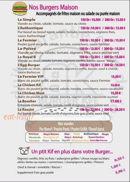 Burger Kfé — carte page 2
