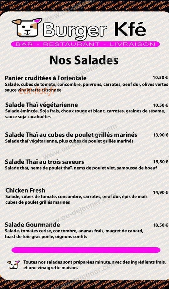 Burger Kfé — carte page 3