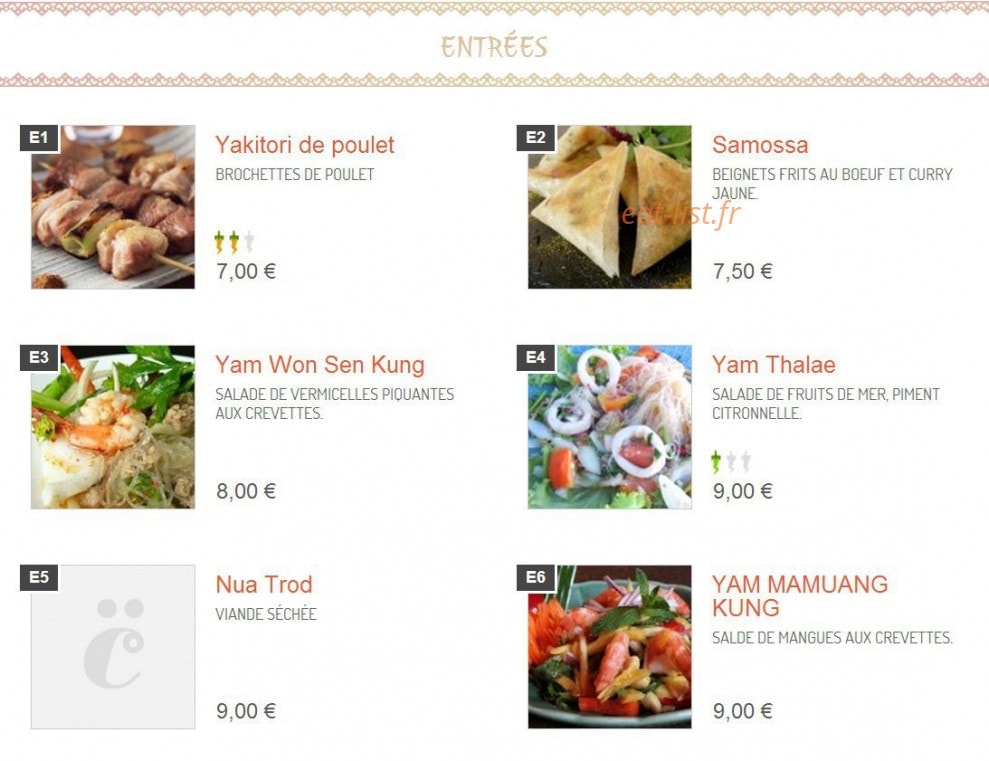 C thai — carte page 1