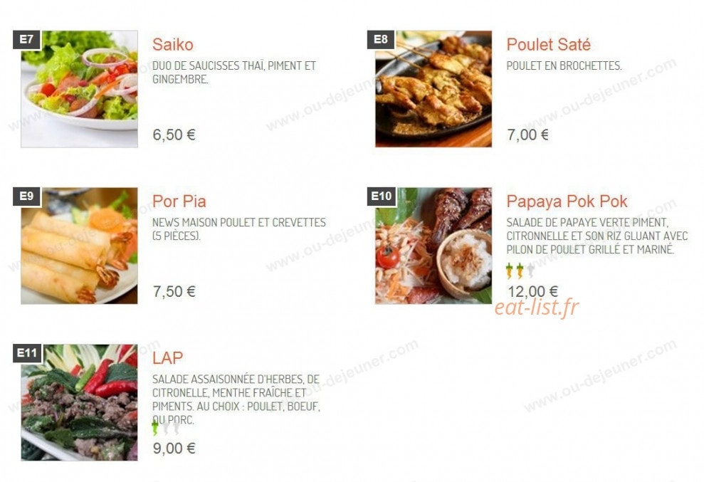 C thai — carte page 2