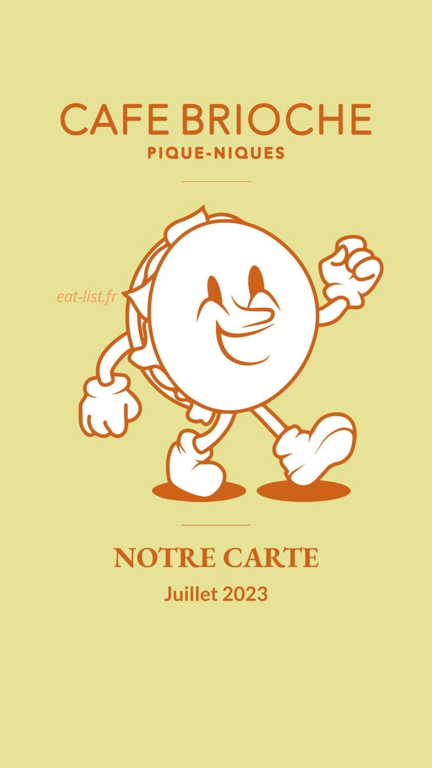 Café Brioche — carte page 1