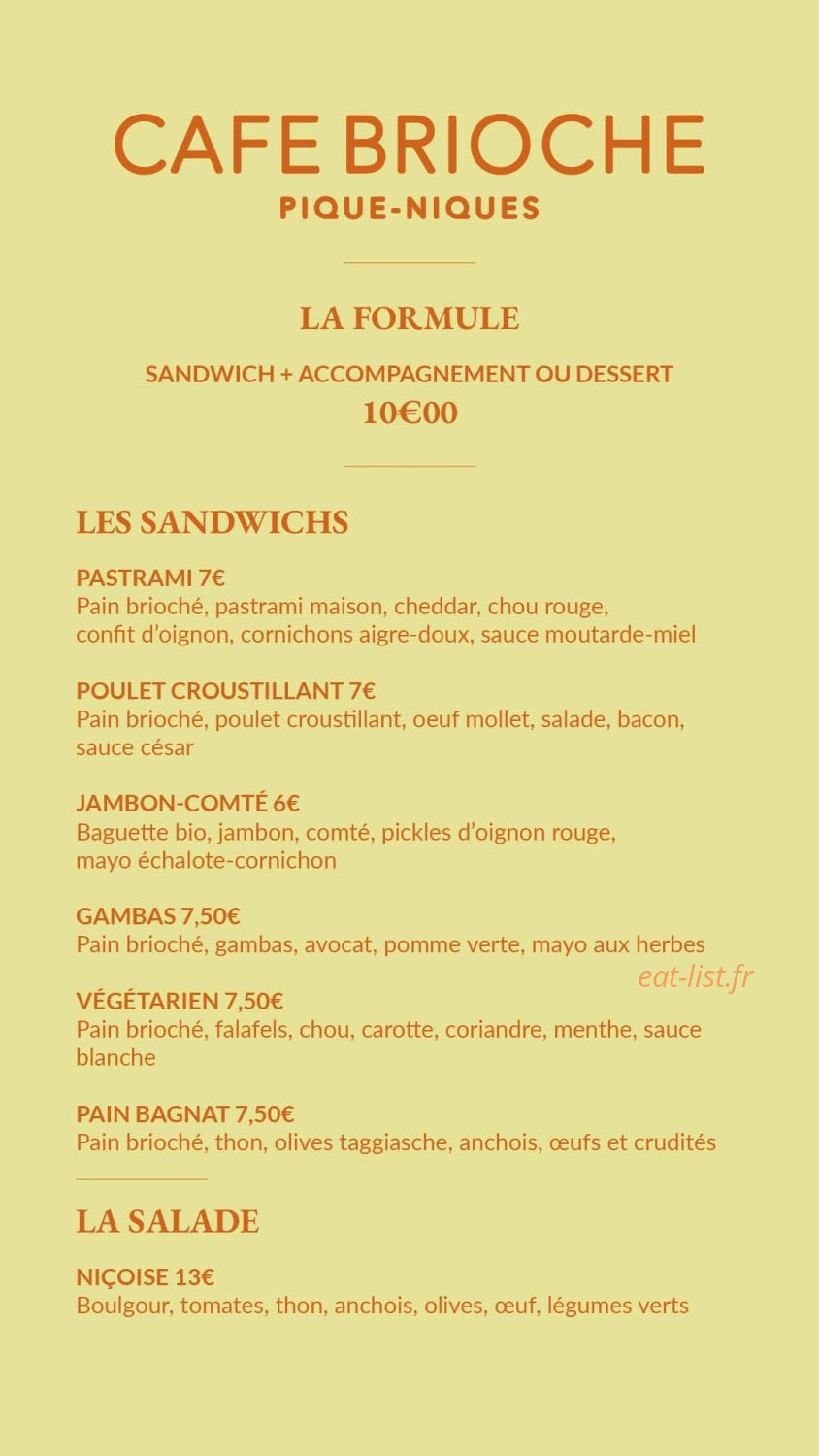 Café Brioche — carte page 2
