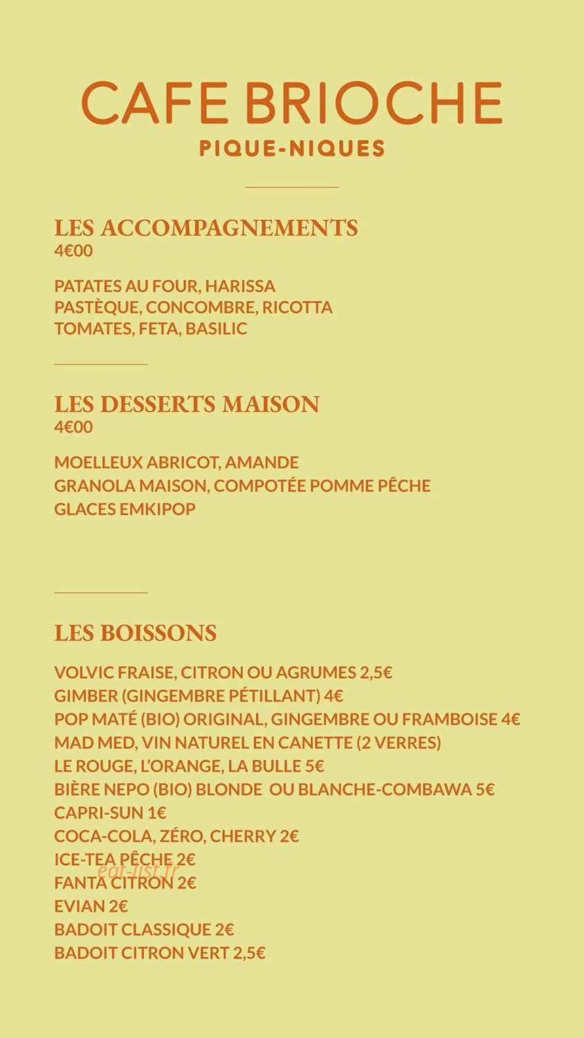 Café Brioche — carte page 3