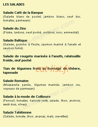Café de la Banque — carte page 1