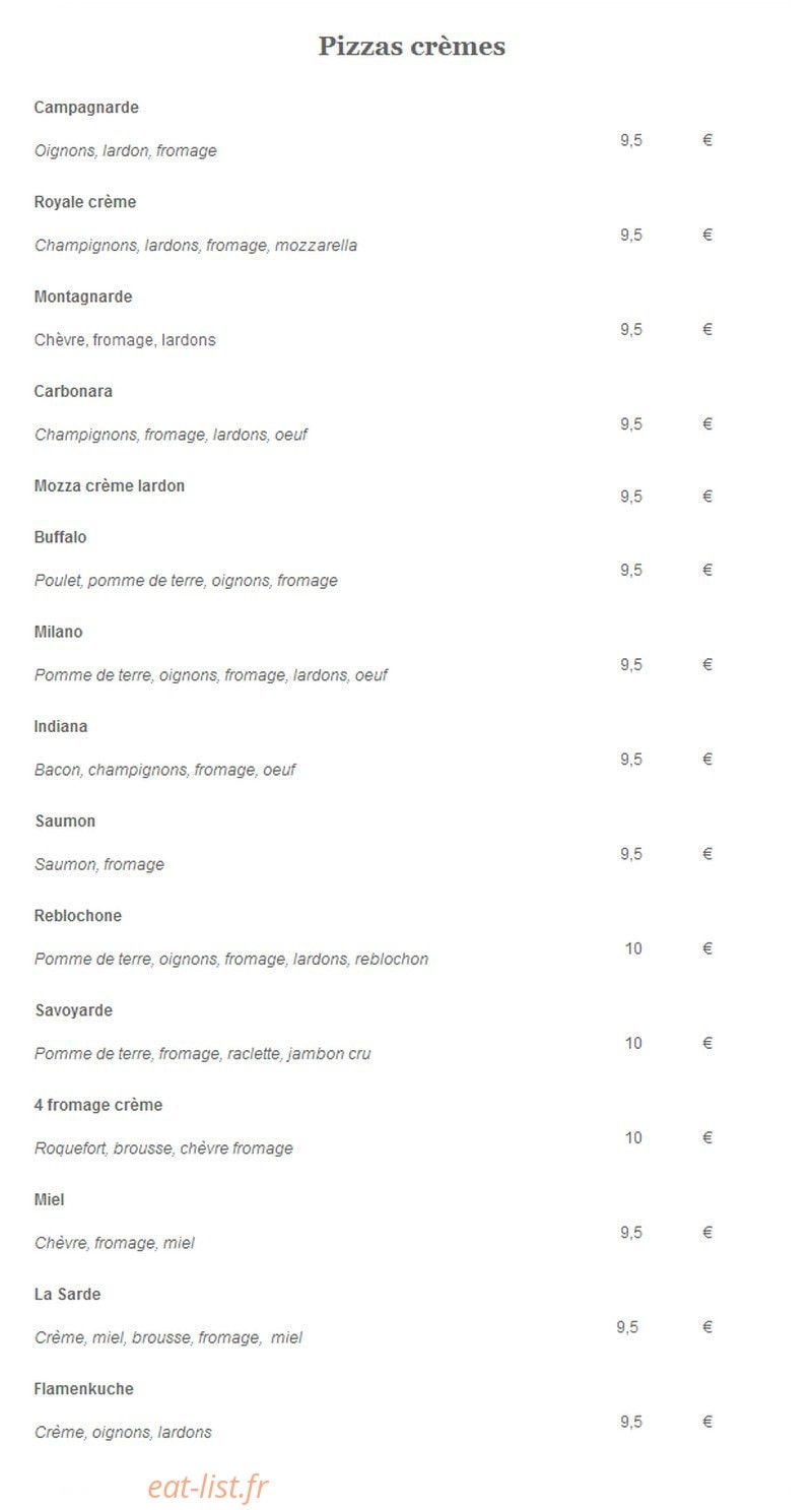 Casa Pizza — carte page 3