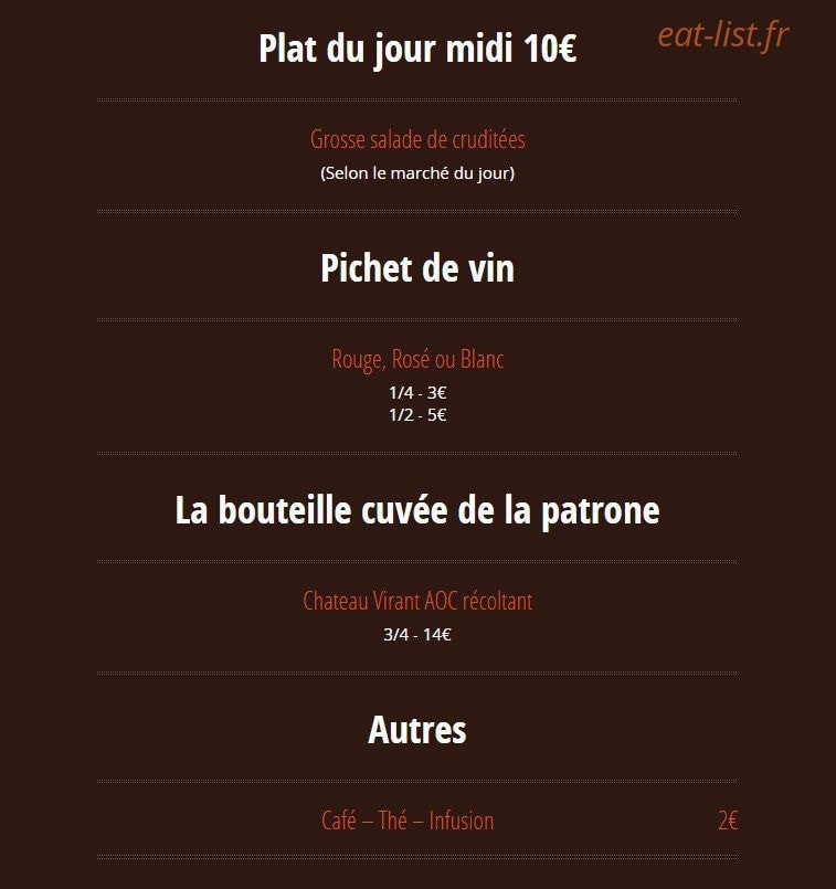 Chez Ida — carte page 2