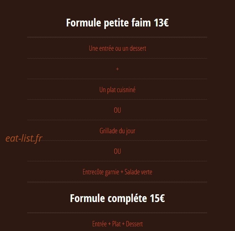 Chez Ida — carte page 1