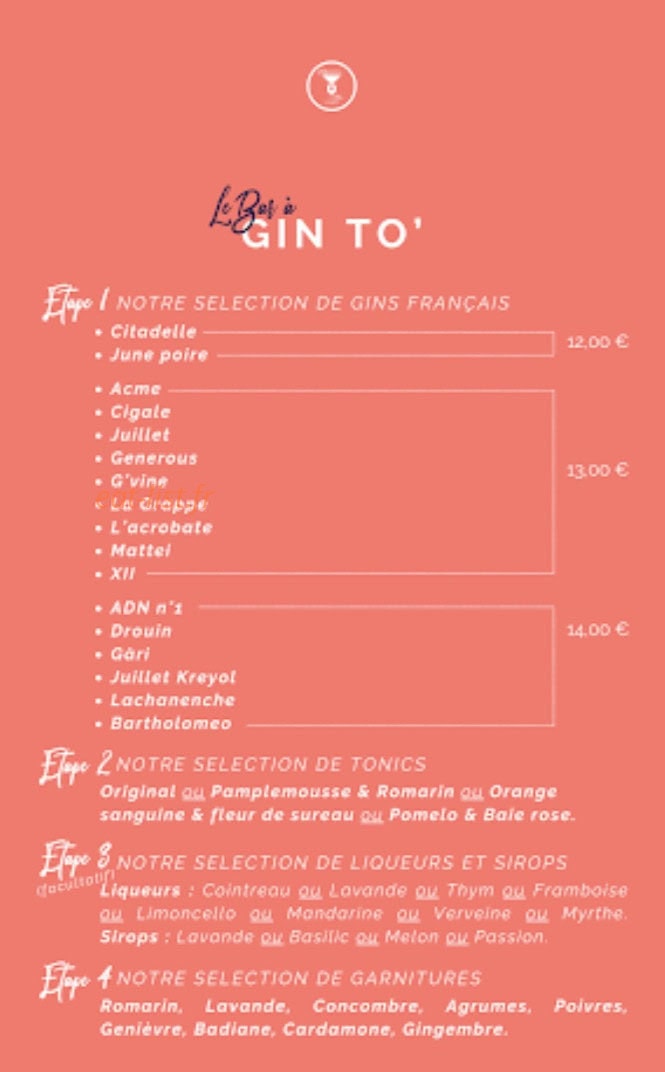 Coquetel Club — carte page 1
