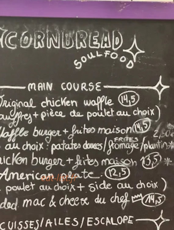 Cornbread — carte page 1