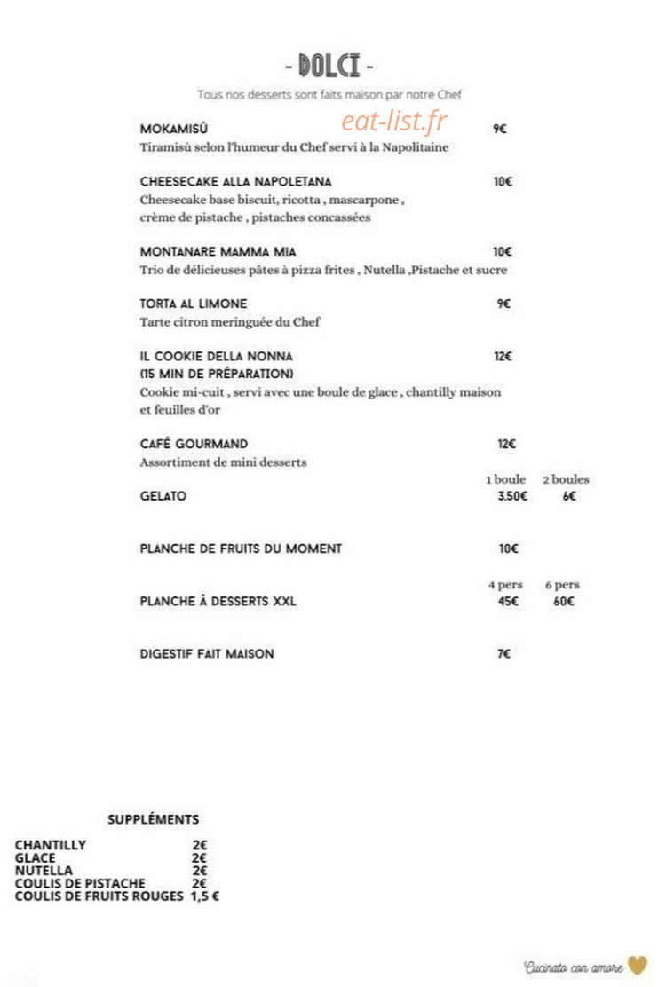 Da Claudia Ristorante — carte page 2