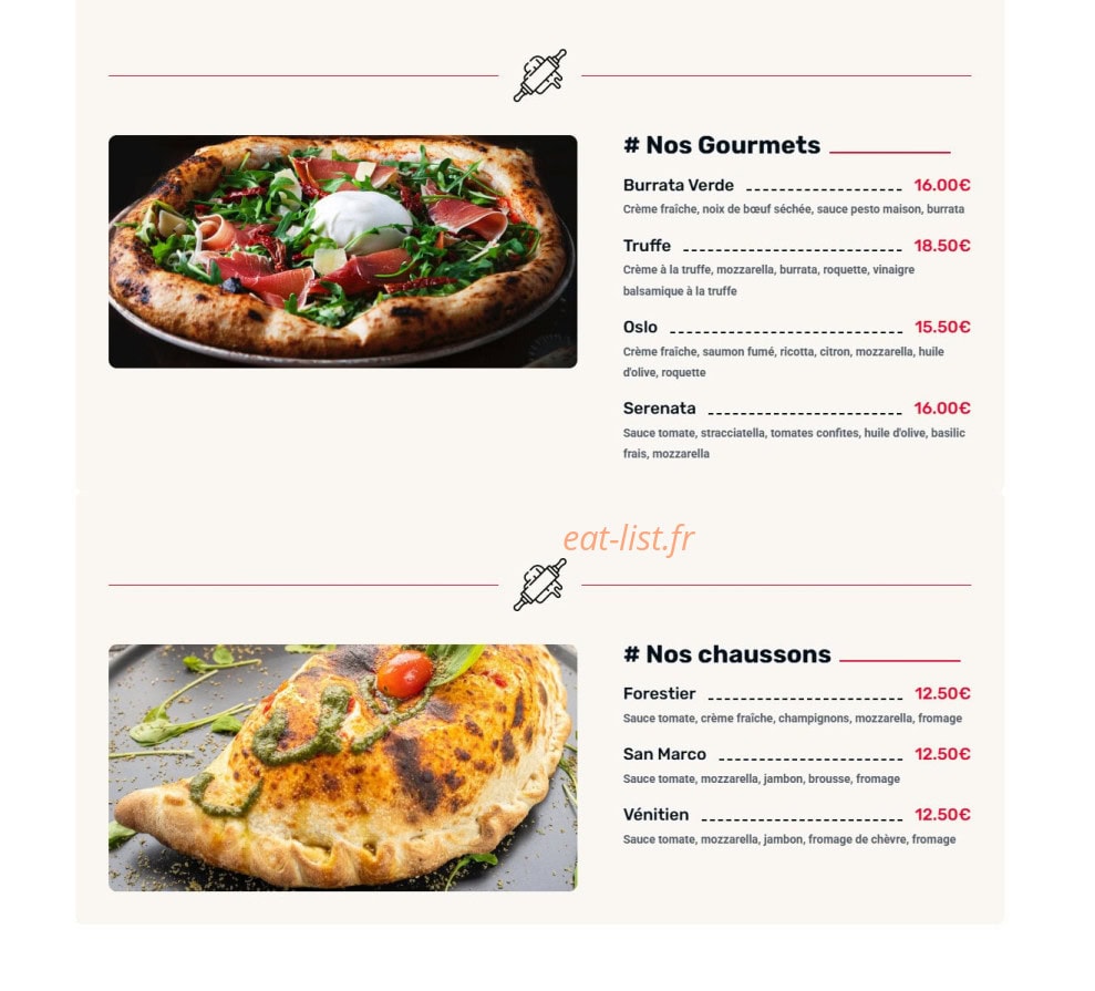 Dolce Pizza — carte page 4