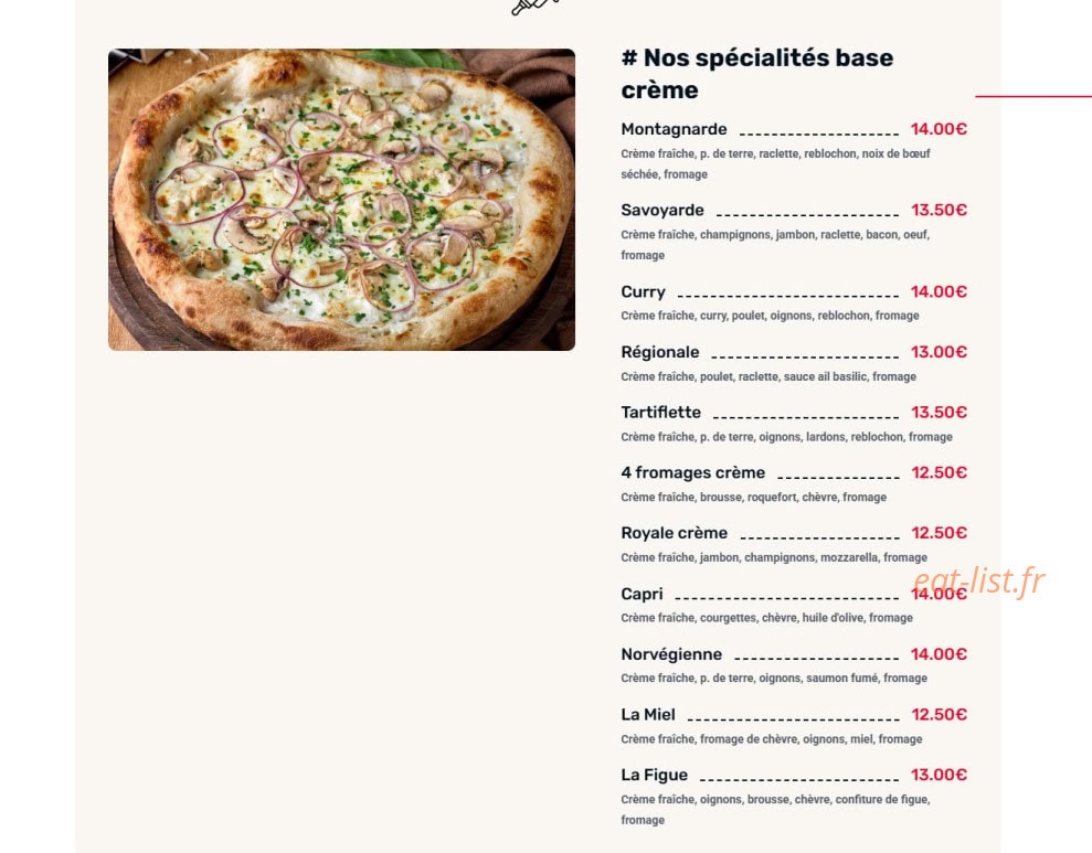 Dolce Pizza — carte page 3