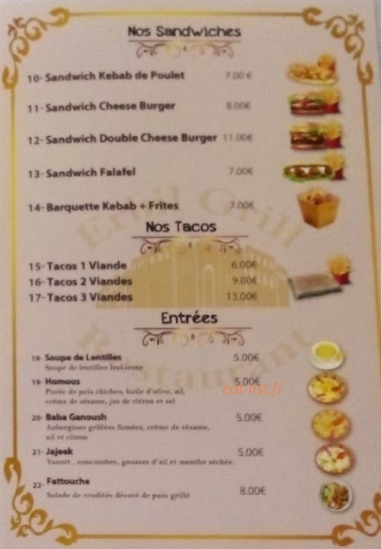 Erbil Grill — carte page 3