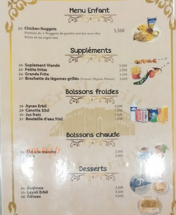 Erbil Grill — carte page 4