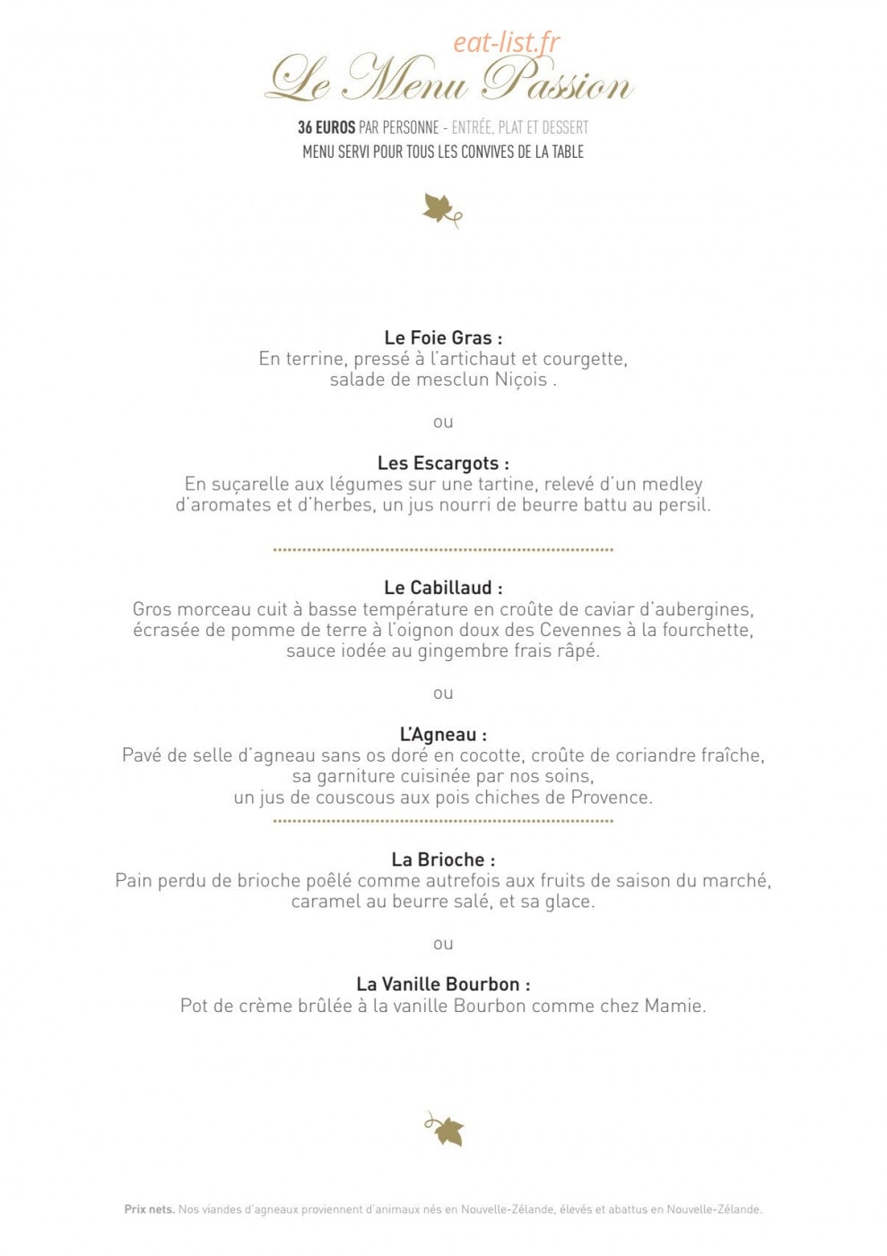 Fleur de Sel — carte page 6