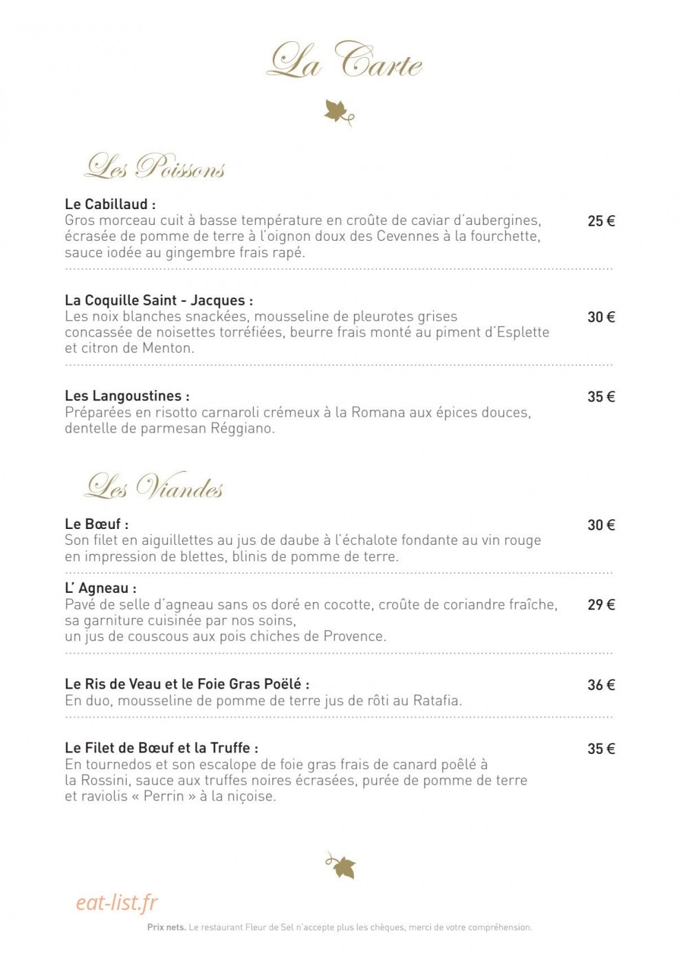 Fleur de Sel — carte page 2