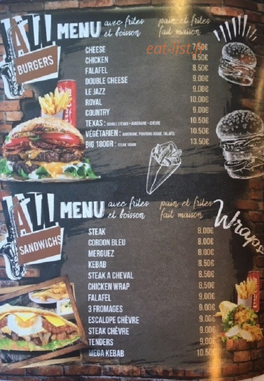 Jazz burger — carte page 3