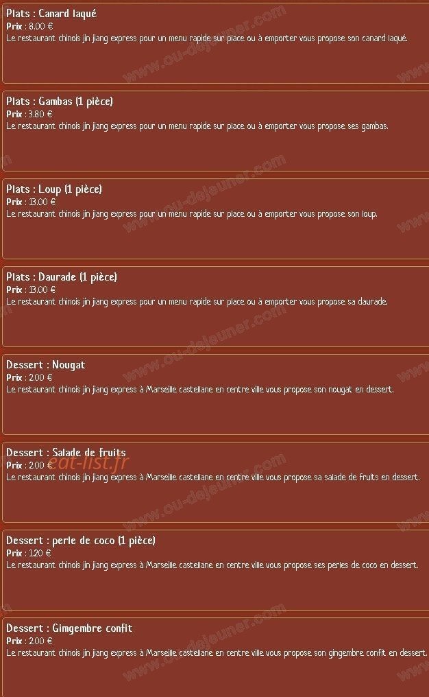 Jin Jiang express — carte page 3